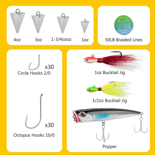 Miniatura 9 de Dr.Fish Combo de Caña de Pescar y Carrete para Surf, Combo de Pesca de Agua Salada, Caña de Surf de 12 pies 8000/9000 Carrete Giratorio 9+1 BB, Kit