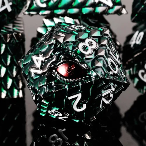 Miniatura 22 de 1 dado de metal D20 DND – Dados poliédricos gigantes metálicos de 20 caras, dados grandes de 1.378 in de ojo de dragón para juego de mesa