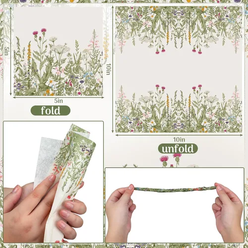 Miniatura 3 de Sinmoe 200 servilletas de flores silvestres, servilletas de papel florales, desechables, decorativas, flores silvestres, cócteles, toallas de mano