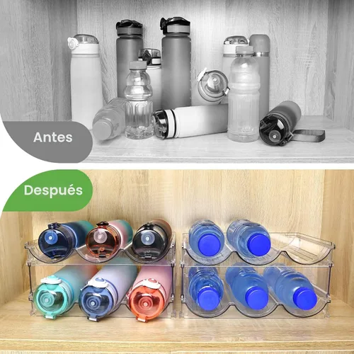 Miniatura 4 de spospo Organizador de botellas de agua para gabinete, organizador de almacenamiento de botellas de agua, 2 paquetes de estante de almacenamiento