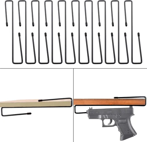 Adoreal 10 soportes para pistolas, estante seguro para pistolas o apilar en el gabinete de armas, accesorio seguro para armas, organizador de