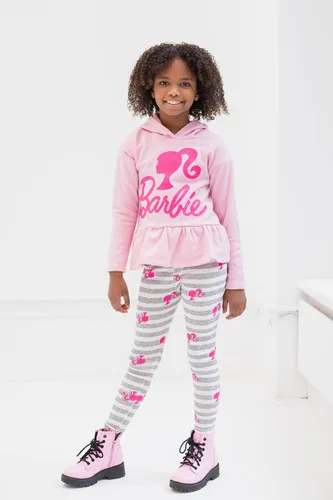 Miniatura 2 de Barbie Conjunto de sudadera con capucha y leggings de forro polar para niñas pequeñas y grandes