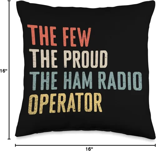 Miniatura 4 de Ham Radio Operator Gifts Amateur Radio Accessories Amateur Retro The Few The Proud The Ham - Almohada de operador de radio, 16 x 16 pulgadas