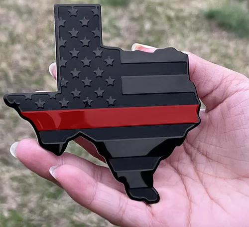 Miniatura 9 de Emblema de metal para guardabarros de automóvil con bandera negra del estado de Texas para automóviles y camiones (3 x 4 pulgadas, negro)