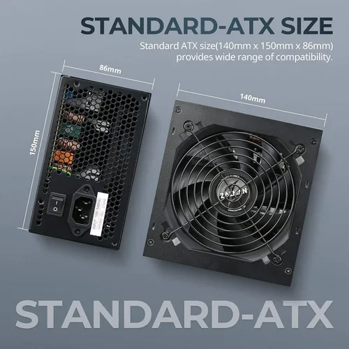 Miniatura 8 de Zalman GigaMax - Fuente de alimentación ATX de 600 W 80+ Plus certificada – Fuente de alimentación ATX de 12 V confiable con condensadores de 221.0