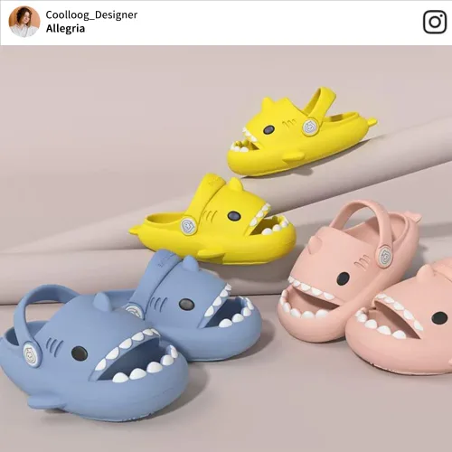Miniatura 2 de Pantuflas de tiburón para niños y niñas pequeñas con diseño de dibujos animados de verano con nube, antideslizantes, para playa, piscina, ducha