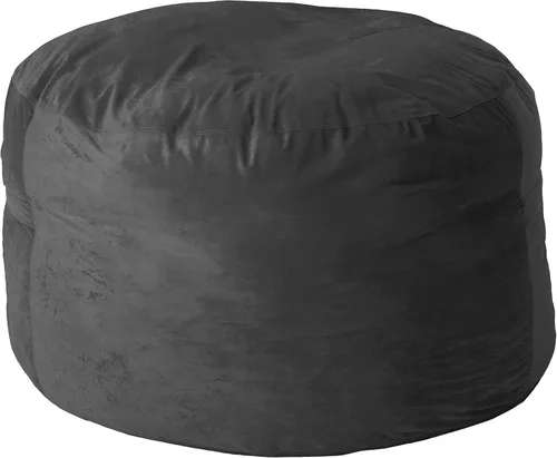 Miniatura 4 de Sofa Sack Funda para silla puff solamente, sin relleno, cómoda funda de repuesto para silla redonda, 5 pies, color carbón Carbón - Solo funda