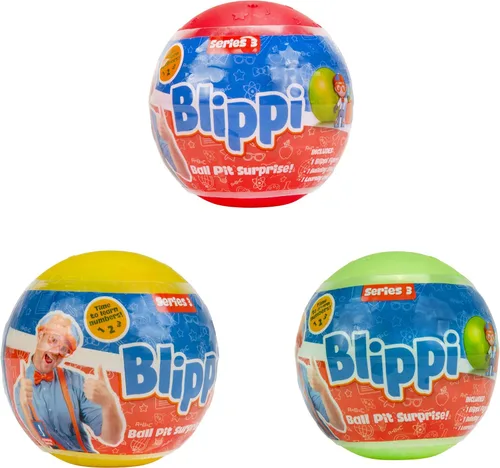 Miniatura 2 de Blippi Ball Pit Surprise - Paquete de 3 figuras de juguete para aprender formas y números para niños pequeños
