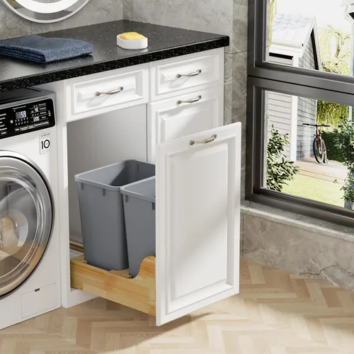 Miniatura 9 de ROOMTEC Cubo de Basura de Cocina de 35QT, Cubo de Basura Ligero y Resistente de Líneas Finas, Papeleras para Oficina, Espacio de Trabajo, Cocina