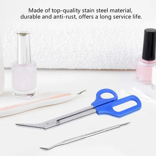 Miniatura 8 de Toenail Scissors,Long Handled Toenail Scissors Clippers For Thick Toe Nails Handle Unique Design Ergonomic Cuticle Scissor Ingrown Toenail File