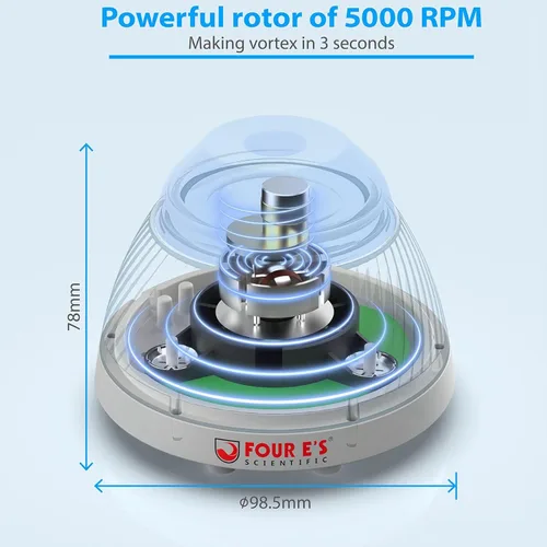 Miniatura 2 de FOUR E'S SCIENTIFIC Mezclador de pintura Vortex de 5000 RPM, modo táctil de mezcla rápida para pintura en miniatura, adhesivo de extensiones de Azul