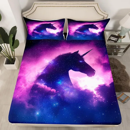 Miniatura 23 de Sábanas de cama con estampado de patas de perro para niños, sábana bajera ajustable de huesos coloridos para los amantes de los perros