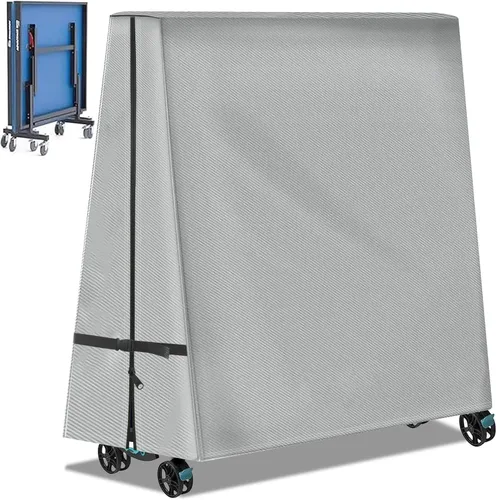 Miniatura 8 de Funda de mesa de ping pong 600D resistente al agua para exteriores e interiores, plegable, 9 x 5 pies, mesas de tenis de mesa plegables