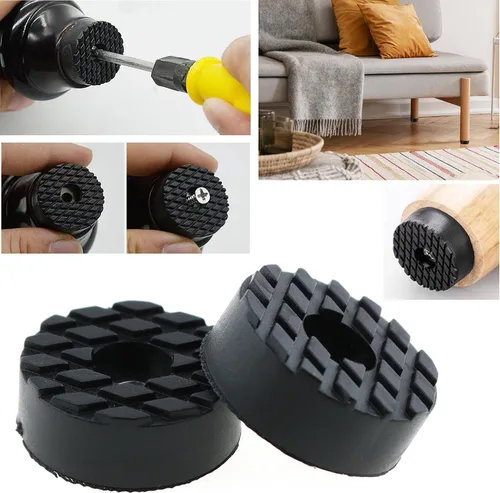 Miniatura 5 de 20 piezas de patas de goma roscadas redondas almohadillas antideslizantes de goma para muebles con tornillos para patas de silla, protector de piso