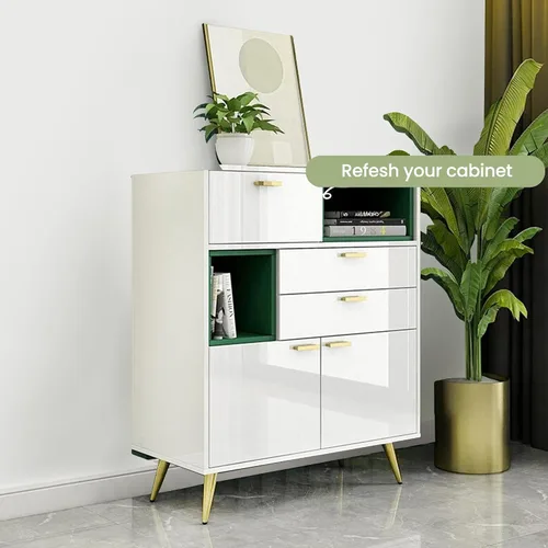 Miniatura 2 de TANONE Papel de contacto blanco de 17.7 x 196 pulgadas para encimeras de cocina, armarios, muebles, vinilo brillante autoadhesivo Blanco - Purpurina