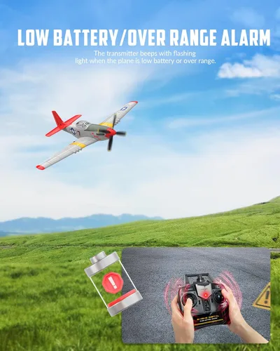 Miniatura 6 de VOLANTEXRC Avión RC, control remoto de 4 canales, avión de combate RTF con giroscopio de 6 ejes, 3 modos y acrobacias aéreas fáciles de volar, avión