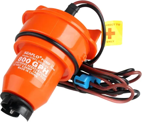Miniatura 11 de Seaflo Livewell tanque de carnada viva sumergible con bomba de sentina para bote, 12 V, 800 gph