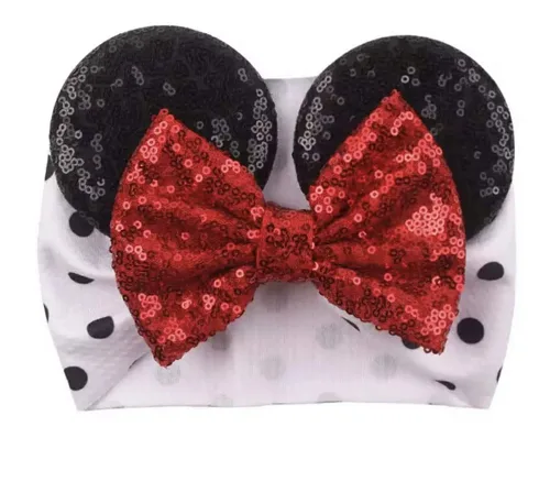 Miniatura 8 de CLGIFT Diadema para el pelo, Minnie Ears para bebé/niño pequeño, diadema flexible, lentejuelas en ambos lados, lilo, niñas