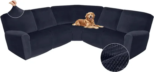 Miniatura 118 de Arfntevss Fundas de sofá seccional reclinable de terciopelo, Funda de sofá seccional de esquina para sofá reclinable, Funda elástica suave