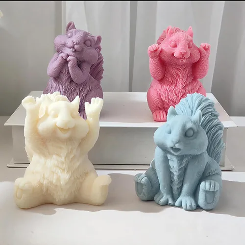 Miniatura 3 de Molde de vela de ardilla, moldes de silicona de fundición de resina para decoración del hogar y fabricación de velas, molde en espiral de onda