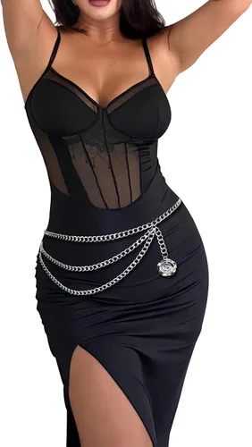 Miniatura 2 de Chain Belts for Women Fashion Plus Size Waist Chain Belt Gold Silver Waist Belt Belly Chain JWaist Links Belt