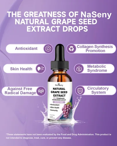 Miniatura 5 de Extracto de semilla de uva natural, suplemento líquido de extracto de semilla de uva de 300 mg – Tintura de semilla de Vitis Vinifera de máxima
