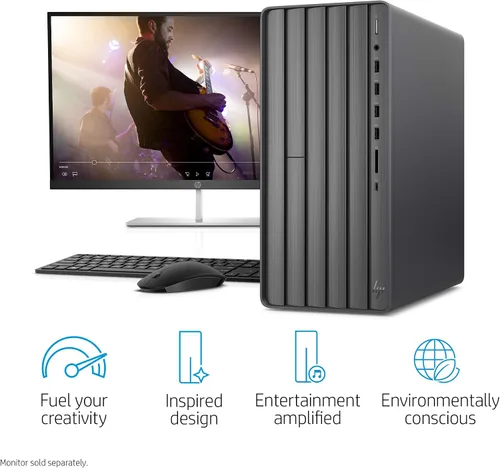 Miniatura 2 de HP Envy Desktop Intel Core i7-10700 de 10ª generación, 16 GB de RAM, disco duro de 1 TB y SSD de 512 GB, Windows 11 (TE01-1020, negro)