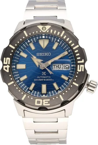 Miniatura 4 de Seiko Prospex Save The Ocean Diver's - Reloj con esfera azul de 656.2ft SRPE09K1, Azul