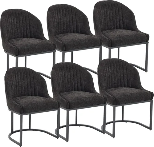 Miniatura 15 de Juego de 2 sillas de comedor de terciopelo, sillas de comedor tapizadas con patas de metal dorado, sillas auxiliares modernas para cocina, sillas