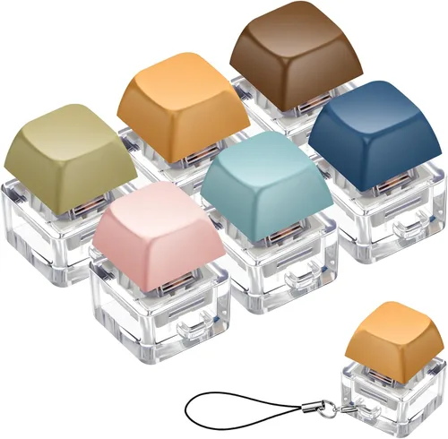 Miniatura 13 de Taiyin - 6 piezas de teclado, teclado clicker, llavero para la ansiedad con botón de descompresión, botón de clicker, juguetes para aliviar el Oscuro