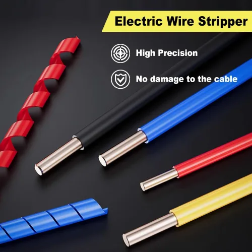 Miniatura 4 de Pelacables para taladro, herramienta automática de pelado y torsión de cables para AWG calibre 14-12-10-8 con adaptador de taladro, herramienta