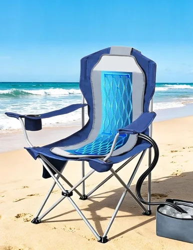 Miniatura 12 de Silla de campamento reclinable, silla plegable ajustable con respaldo de 100° a 140°, marco en X resistente que soporta 265 libras, respaldo