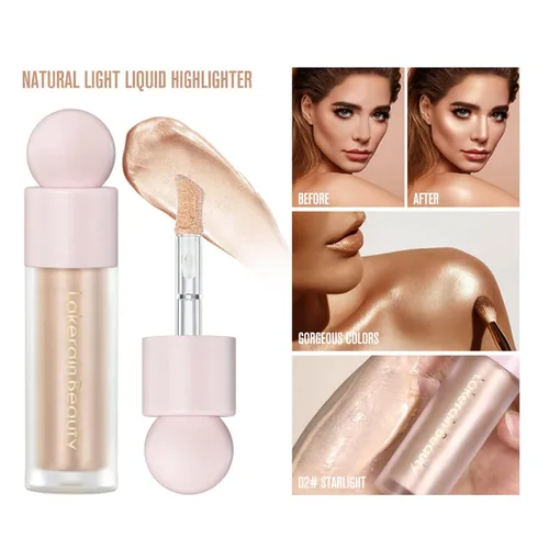 Miniatura 7 de MEICOLY Resaltador líquido, luminizador líquido de larga duración, iluminador facial suave impermeable, brillo natural sedoso, iluminadores