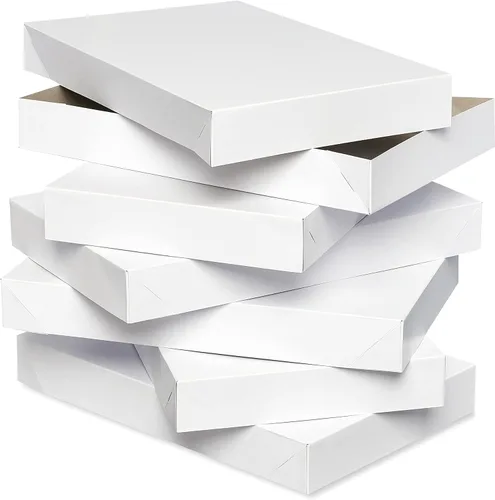 American Greetings Cajas blancas para camisas con tapas, para cumpleaños, vacaciones y todas las ocasiones (6 cajas, 14.75 x 9.5 pulgadas)