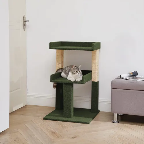 Miniatura 10 de Naomi Home Lulu - Torre grande para gatos con 2 plataformas espaciosas, condominio resistente para gatos con postes rascadores de sisal, diseño
