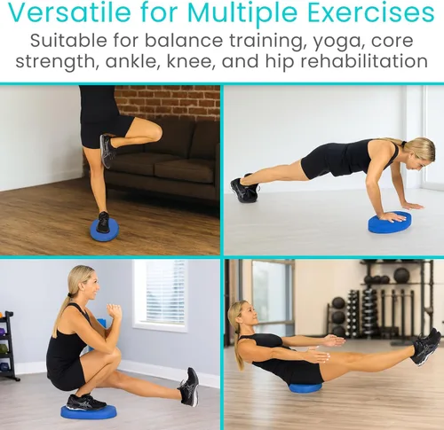 Miniatura 6 de Vive Almohadilla de equilibrio ovalada, cojín tambaleante para equipos de terapia física y rehabilitación, espuma suave para entrenamiento, yoga