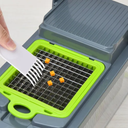 Miniatura 5 de 4 piezas de herramientas de limpieza para picador de verduras, herramienta de picador de cebolla para ensalada, cortador de frutas y verduras, peine