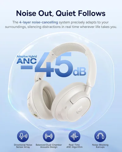 Miniatura 2 de Baseus Bass BH1 NC Audífonos con cancelación activa de ruido adaptativa, ANC híbrido adaptativo en tiempo real, SuperBass 2.0, sonido Hi-Res LDAC