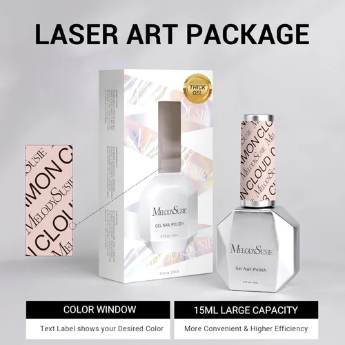 Miniatura 6 de MelodySusie Esmalte de uñas de gel grueso color rosa nude, 0.5 fl oz removible con remojo UV LED Funny Bunny esmalte de gel rosa, regalo de Navidad