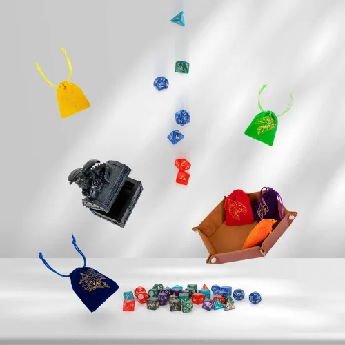 Miniatura 7 de DND Conjunto de Dados 42 Pzs Dados Poliédricos Dungeons and Dragons de Rodamiento para Juegos de Mesa D&D RPG MTG Dados al Por Mayor con Bolsas