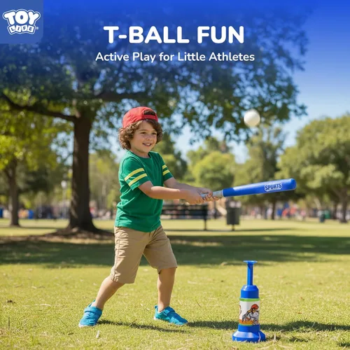 Miniatura 3 de Set de T-Ball de TOY Life para niños pequeños de 1-3 y 3-5 años, juego de bateo con bate ajustables, bat de béisbol - Set de béisbol para niños