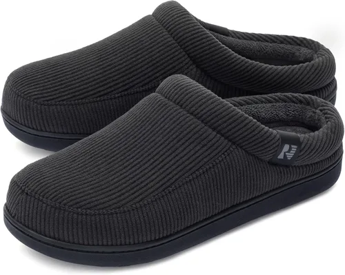 Miniatura 7 de RockDove Pantuflas de pana Ribco para hombre con espuma viscoelástica y suela interior y exterior