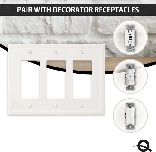 Miniatura 5 de Cubierta aislante para interruptor de luz, cubierta decorativa para enchufe, placa de pared. Blanco