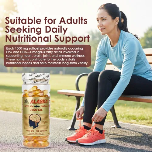 Miniatura 4 de Aceite de pescado Omega-3 de Alaska 1000 mg cápsulas blandas – capturado en la naturaleza, purificado y de origen sostenible – rico en EPA y DHA