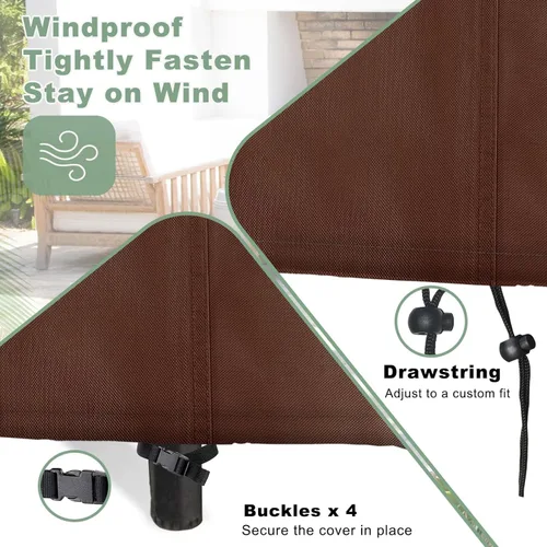 Miniatura 4 de Gasadar Funda Impermeable para Muebles de Exterior, Fundas de Juego de Muebles de Patio para Sofá Biplaza, Silla y Mesa de Centro, 600D Resistente