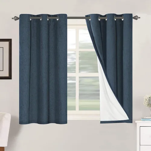 Miniatura 105 de H.VERSAILTEX Cortinas opacas de lino de 72 pulgadas de largo, 100% absolutamente opacas, con aislamiento térmico, con textura de lino, cortinas