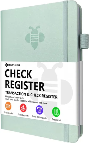 Miniatura 9 de Registro de cheques - Registros de cheques elegantes para chequera personal con registros de cheques y transacciones, registro de chequera de tapa