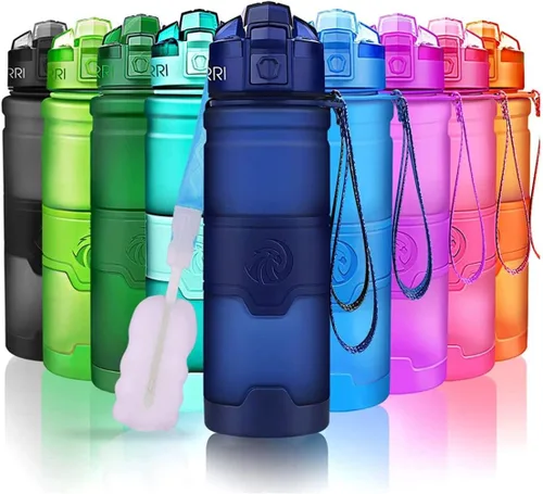 Miniatura 15 de Botella de agua deportiva Zorri, 400/500/700ml/1L, sin BPA, a prueba de fugas, ligera, botellas Tritan para exteriores, camping, ciclismo, fitness