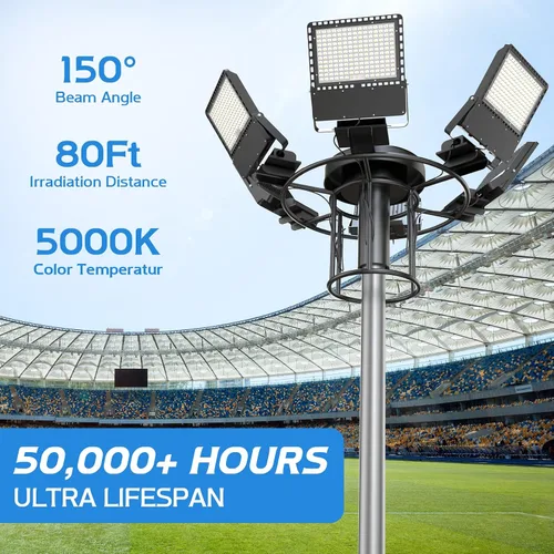 Miniatura 3 de ILLSTAR Luces LED de estadio de 400 W, 60000 lúmenes, luz de inundación LED súper brillante al aire libre para arena, patio, estacionamiento