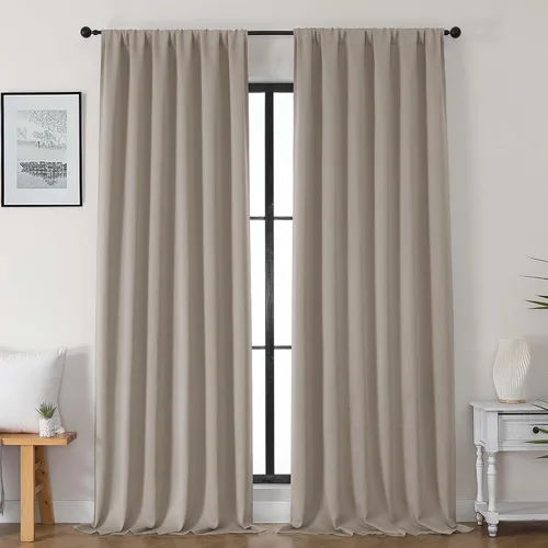 Miniatura 11 de Gwine Cortinas opacas para dormitorio, 54 pulgadas de largo, paneles de cortina de ventana con aislamiento térmico y reducción de ruido, cortinas